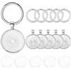 SOFPLATE 1 scatola 20 set Kit per La Creazione di Portachiavi Cabochon Charm Castone Vuoto Lega di Metlega Argento Vetro Rotondo Base Ferro Diviso Portachiavi Vassoi Set Charm per La Creazione di Gioi