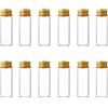 QUUPYSTORE 12 bottiglie di vetro trasparente da 15 ml con tappo a vite in alluminio a vite, mini barattoli di vetro vuoti con coperchio, fiale campione fai da te, contenitori per desideri per polvere liquida,