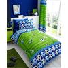 Homemaker®, Set copripiumino con copripiumino/trapunta/set di lenzuola/tende a tema calcio, venduti separatamente, colore blu (copripiumino e federa)
