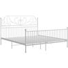 Festnight Letto Matrimoniale Singolo in Ferro Battuto Telaio Letto Giroletto Bianco in Metallo 180x200 cm