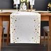Brylleii Runner Tavola Natalizio Moderno 33 x 180 Bianco Runner da Tavolo Oro Pois Dorati Moderno Lavabile Invernale Decorazione da Centro Tavolo Centrini Moderni per Matrimonio Festa Vacanza Natale