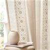 Vangao Tende per Interni in Misto Lino Beige Naturale Tenda Camera Da Letto Ricamata per Finestre Soggiorno Moderne 140 x 145 cm 2 pezzi in stile bohemien per casa Ufficio bambini cameretta