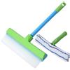Ysaca Kit lavavetri in silicone riciclabile, strumento 3 in 1 per la pulizia dei vetri, con tergivetro in silicone girevole e microfibra per doccia, specchio, finestre, porte e parabrezza dell'auto (blu)
