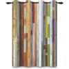 ggaimwf 135x175cm Tenda oscurante in legno Colorato Vintage Righe verticali Rustico Fattoria Tende con occhielli per finestre con isolamento termico per soggiorno camera da letto,1 pannello singolo