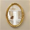 MO.WA Specchio da Parete Ovale, Specchi classici stile barocco foglia oro 63x83, Made in Italy, Specchiera oro antico muro cornice legno, Specchiere camera da letto, bagno, ingresso