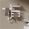 EMKE Scaldasalviette Elettrico 76 x 45 cm, Termostato Smart WiFi, Radiatore Elettrico per Bagno, Scaldasalviette Elettrico, Rotazione di 180°, Bianco brillante, 125W