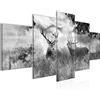 Runa Art Cervo Natura Murali Tela Non Tessuta 5 Pezzi Foresta Nero Bianco Camera Da Letto Corridoio 011453c