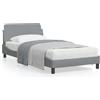 Lechnical Giroletto con Testiera Grigio Chiaro 100x200 cm in Tessuto, Struttura Telaio Letto, Singolo/Matrimoniale, Moderno (SPU:373125)