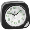 justaminute LOWELL SVEGLIA QUARZO ANALOGICA CON LUCE SNOOZE E SUONERIA IN 6 VERSIONI JA7086 (Nera Quadrata)
