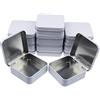Goodma 12 contenitori quadrati vuoti in metallo per la casa, mini scatole organizer con coperchio incernierato, 7 x 7 x 2 cm (bianco)