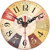 Akozon Orologio da parete rotondo digitale, 1 pezzo creativo europeo rotondo antico in legno orologio da parete vintage decorazione digitale europea (28) MDF Home Office Wall Clock