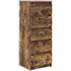 vidaXL Credenza con Cassetti Rovere Fumo 37,5x35x99 cm in Truciolato, armadietto, Armadio credenza, Armadio corridoio, Armadio Buffet, Armadio Cucina