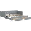vidaXL Divano Letto Estraibile Cassetti Grigio Chiaro 90x190cm Tessuto, Divano Letto con cassetti, Letto da Giorno, Letto per Ospiti, Divano Letto