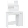 vidaXL Toeletta con Specchio Bianco 86,5x35x136 cm