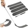 NKTIER Spolverino estensibile Duster con asta telescopica in acciaio inox, pennello per la polvere, flessibile, lungo e piatto, spazzola per la polvere per divani, mobili da letto, tende inferiori (grigio)