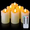 Homemory, candele a pilastro senza fiamma con telecomando timer, 5.1 cmx7.6 cm, candele votive tremolanti, vera cera, set di 6 per matrimoni, decorazioni natalizie