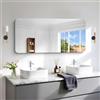 NIMURY Specchio rettangolare, 60 x 120 cm, senza cornice, angoli arrotondati, per bagno, camera da letto, soggiorno, orizzontale o verticale
