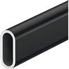 Gedotec Armadio guardaroba GEDOTEC OVA | Appendiabiti in alluminio nero opaco | Tubo per armadio 2000 mm | Barra della lavanderia 30 x 14 mm | tubo per mobili per montaggio a parete e soffitto - 1 pezzo