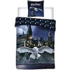 Harry Potter LesAccessoires - Set copripiumino double-face Harry Potter, 100% cotone, copripiumino 135 x 200 cm, federa Hogwarts, 80 x 80 cm