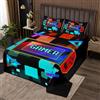 Loussiesd Gamepad Gaming Trapuntato Coperta Ragazzi Gamer Trapuntato Copriletto Per Bambini Adolescenti Ultra Soft Video Game Controller Set di Biancheria da Letto Console Gamer Set 170X230cm