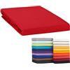 Moon Lenzuolo con angoli elasticizzati Line, 160 g/m², 100% cotone, 90 x 200 - 100 x 220 cm (rosso)