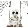 Generic Decorazione a forma di teschio, accessori per auto con scheletro di Halloween, ciondolo a forma di cane fantasma, altalena per specchietto retrovisore, maniglia per porta, giardino, cortile, recinto