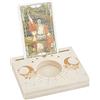 GORGECRAFT Portacarte Taroc in Legno Portacandele Intagliato Luna con Fiori Motivo A Stella 10x8x1.5 cm Rettangolare Altare Espositore Supporto per Strumenti Divinazione Strega Decorazione Taroc