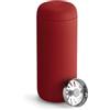 Fellow Carter Move - Tazza da viaggio con isolamento sottovuoto in acciaio inox per caffè e tè, con interno in ceramica e paraspruzzi, colore: rosso, 453,6 g