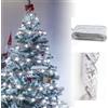 OMIGA Nastri Natalizi per Slbero di Natale 10 Metri/ 32.8ft Nastro Albero di Natale 100 LED Batteria Luci di Stringa di Fata di Natale per Decorazione Natalizia Feste (Argento)