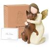 FVFVAHO Statua dell'amicizia con pastore tedesco, regalo commemorativo per gli amanti dei cani, regalo per la perdita di animali domestici