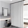 BOYOUTH Tende da doccia pieghevoli pesanti a fisarmonica, in tessuto impermeabile, divisorio plissettato per la privacy, per bagno, vasche da bagno, hotel, spa, colore bianco, 140 x 200 cm