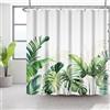 Bovlleetd Foglie tropicali Tenda da doccia Foglie di palma verde con foglia d'oro Tenda da bagno Jungle Monstera Leaf Bagno Tenda per la casa Bagno con 12 ganci poliestere impermeabile 183x183cm