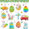 Kaxulvoblig Pittura Diamante Pasqua,44 Pezzi 5D DIY Pittura Diamante Portachiavi Easter Diamond Painting Diamante Kit
