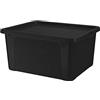 EDANTI Scatola portaoggetti in plastica con coperchio (20 l, nero)