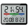 ReachMall Orologio digitale da bagno con timer da doccia, impermeabile, per bagno, cucina, termometro e igrometro, orologio da parete per palestra, camera, cucina, ufficio (nero)