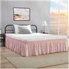 ESMENATZLS Mantovana per letto matrimoniale con volant, balza da 38,1 cm con elastico regolabile, antipolvere, facile da installare, in tessuto antirughe (rosa nordica, letto matrimoniale, 90 x 190 x 38 cm)