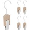 Relaxdays Set da 10 Appendi Stivali, Gruccia in Legno con Clip e Gancio in Ferro, Mollette Gommate, Bianco e Legno