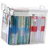 Bitong Sacchetti trasparenti con cerniera, borsa portaoggetti trasparente per libri, borsa organizer con maniglia, organizer per giocattoli riutilizzabile con manico portatile, sa