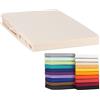 Moon Topper lenzuolo con angoli, lenzuolo con angoli elasticizzati Line Green 160 G/M², 100% cotone 90 X 200 - 100 X 220, 100% cotone, naturale, 100x200 - 100x220