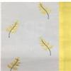 GBiancheria Coppia Tende ASTRID ricamate con Foglie per Finestra 45x150 e Portefinestra 45x240 (Giallo, 45x240)