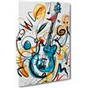 ConKrea Quadro su Tela Canvas - INTELAIATO - Pronto da Appendere - Chitarra Musica - Illustrazione - Disegno Astratto Digitale - 30x40cm - Senza Cornice - (cod.3085)