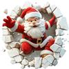 Generic Adesivi natalizi per finestre, Babbo Natale che batte il muro | Adesivi per finestre di Natale con Babbo Natale che attraversa il muro, per frigorifero bagno cucina camera da letto camera dei bambini