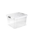 VIRSUS Contenitori Multiuso Trasparente 17G8, misura 42x36x25 cm e capacità 25Lt, porta biancheria, coperchio 2 chiusure a scatto ermetiche, box salvaspazio impilabile armadio, accessori (1)
