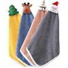 Warmhm 4 Pezzi Asciugamani Natale in Microfibra Morbida Assorbenti Cucina e Bagno Confezione Cartoni Animati da Appendere e Usare