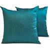 Fabric Mart Direct Fodera per cuscino decorativo, blu petrolio, confezione da 2, 30x30 cm, in seta artificiale, tinta unita e bicolore, per divano, camera da letto moderna, lusso blu petrolio