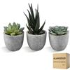 ALANGDUO 3pcs Pianta Finta, Finte Succulente in Vaso da Interno e Esterno, Succulente Piante Grasse Mini per Casa, Matrimoni, Ufficio Decorazioni