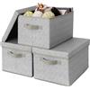 GRANNY SAYS Scatola portaoggetti, contenitori con coperchio, scatola dei ricordi, cestino portaoggetti con coperchio, contenitori per armadio, scatole decorative, colore grigio, confezione da 3
