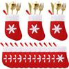 MLPKOI 12 pezzi Portaposate Natalizio, Forchetta Cucchiaio Borsa Calza di Natale da Appendere Mini Natale Calze Regalo per Natale Albero, Casa, Giardino Decorazione