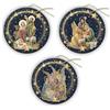 F.LLI BONELLA Decorazioni natalizie assortite a forma di pallina in MDF con la Sacra Famiglia della serie Messias - Formato 8 x 8 Cm