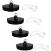 Lunpoem 4PCS Tappi di scarico per lavandino, Ø 45-47 mm in gomma nera con catena in acciaio inox da 40 cm, Impermeabili e resistenti, Per lavello cucina, bagno, vasca e lavanderia